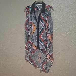 Cato Multicolor Geometric Sleeveless Blouse Size L